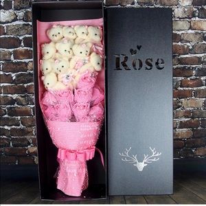 Rose and teddy bear flower